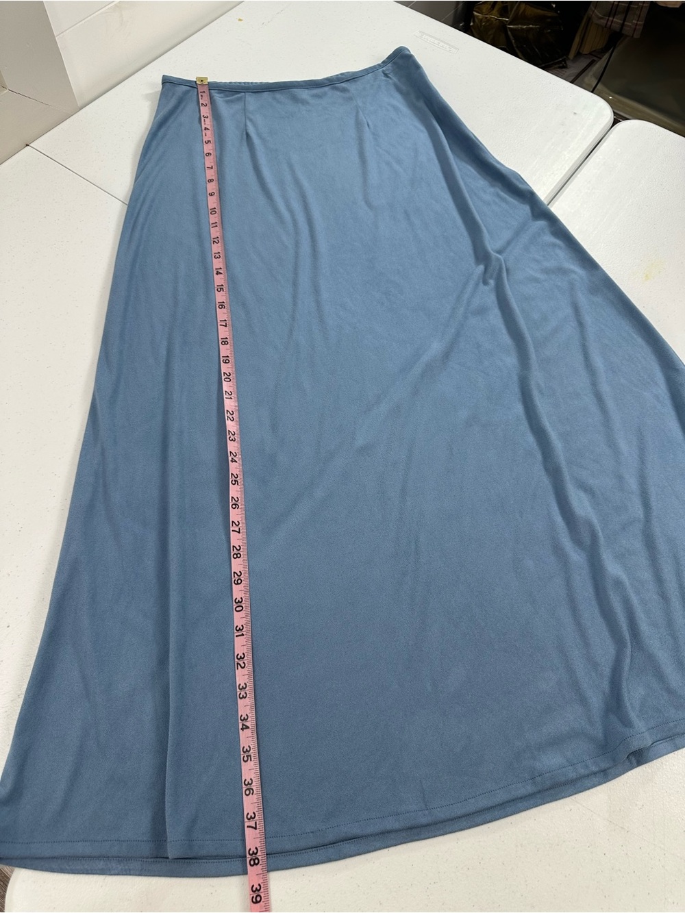 Double D Ranch Blue Faux Suede A Line Maxi Skirt Ranch Western Cowgirl Y2K 90s M - Picture 5 of 10
